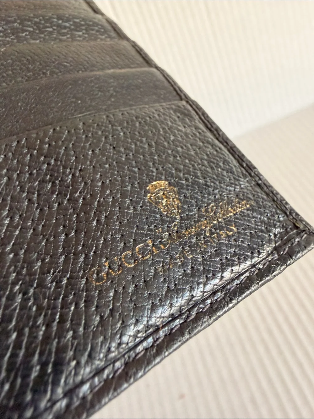 Gucci Beige GG Supreme Canvas Wallet with Black Trim and Navy/Red Web Stripe